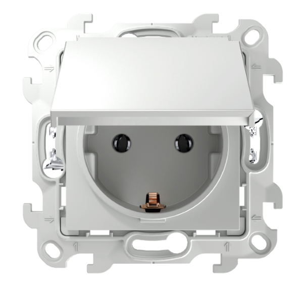 SIMON  S24   Белый  Розетка 2К+З IP44 Push&Go 2420448-030