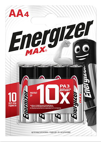Элемент питания ENERGIZER E91/LR6 MAX BP4 E300157100