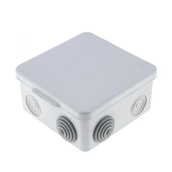 Коробка распаячная с крышкой КМР-030-031 наружная, 85х85х50, АБС, серая, 7 входов, IP54 EKF