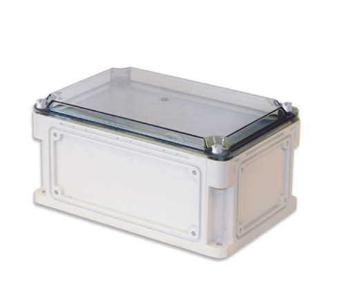 Корпус IP67,300х150х146 (выс.крышки 21),стнк.выбв.флнц.,прозр.крыш.
