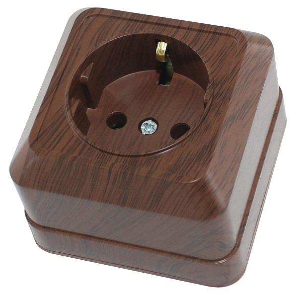 TDM  Ладога Бук Розетка 1-местная 2П+З открытая установка 16А IP20 SQ1801-0034
