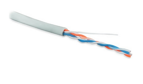 Hyperline UUTP2-C5-S24-IN-LSZH-GY-500 (500 м) Кабель витая пара, неэкранированная U/UTP, категория 5, 2 пары (24 AWG), одножильный (solid), LSZH, нг(С)-HF, -20°C - +75°C, серый