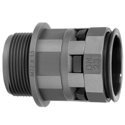 Муфта труба-коробка DN 36 мм, М40х1,5, полиамид, цвет черный, DKC PAM36M40N