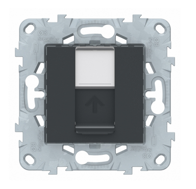 Schneider Electric Unica NEW Антрацит Розетка компьютерная, RJ45, 1-местная категория 5е UTP, NU541154