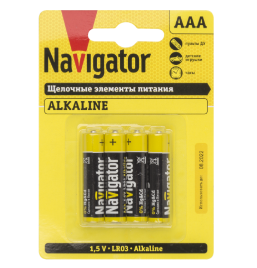 Элемент питания Navigator BT-NPE-LR03-BP4 61 462 (кратно 4)
