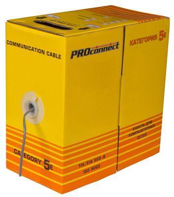 Кабель витая пара F/UTP 2х2х24AWG кат.5e solid CCA PVC сер. 305м (м) PROCONNECT 01-0121-3