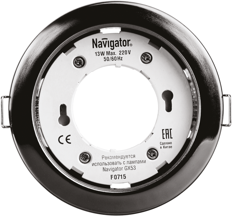 Светильник светодиодный 71 281 NGX-R1-005-GX53 IP20 точечный черн. хром. Navigator 71281