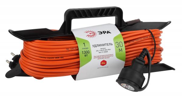 Удлинитель силовой ЭРА UFx-1-2x0.75-30m-IP44 на рамке без заземляющих контактов 1 гнездо 30м ПВС 2x0.75