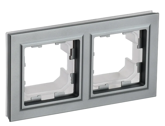 BRITE Рамка 2-мест. IP44 РУ-2-БрС-44 сталь IEK