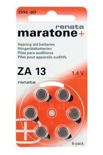 Элемент питания RENATA ZA13 BL-6 слуховые 1,4В 310mAh Zinc-Air