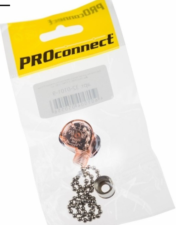 PROCONNECT Выключатель для настенного светильника с цепочкой 270мм Silver (индивидуальная упаковка 1шт). 32-0101-9 32-0101-9