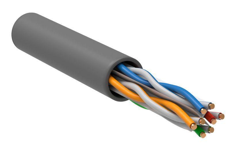 Кабель витая пара U/UTP кат.6 4х2х23AWG solid CU LSZH сер. 305м (м) ITK LC1-C604-121