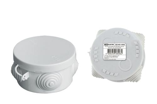 Коробка распаячная TDM ОП D85х40мм, крышка, IP54, 4вх.  инд. штрихкод