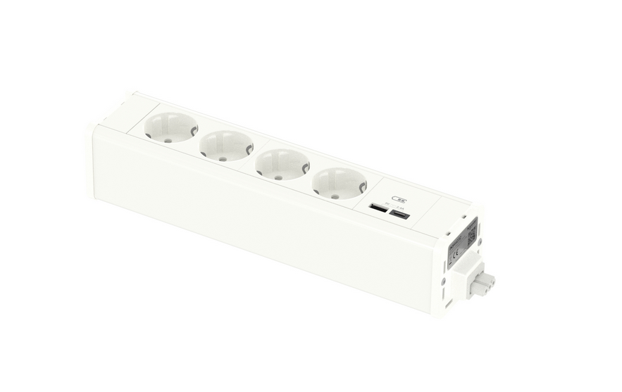 INS44232 Unica System+ Блок 4хРозетка (2К+З) и 2хUSB типа A/C БЕЛЫЙ