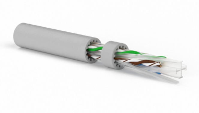 Hyperline UUTP4-C6A-S23-IN-LSZH-GY-500 (500 м) Кабель в. п., неэкр U/UTP,кат 6a (10GBE),4 пары (23 AWG),одножильный (solid), LSZH
