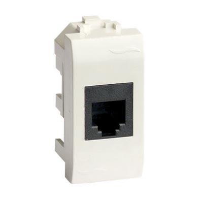 DKC  BRAVA  Розетка  Белый  телефонная  RJ-11 (разъем AMP), 1 модуль  76644B