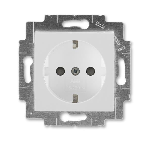 ABB  Levit  Серый/Белый Розетка с заземляющими контактами со шторками, 2CHH203457A6016