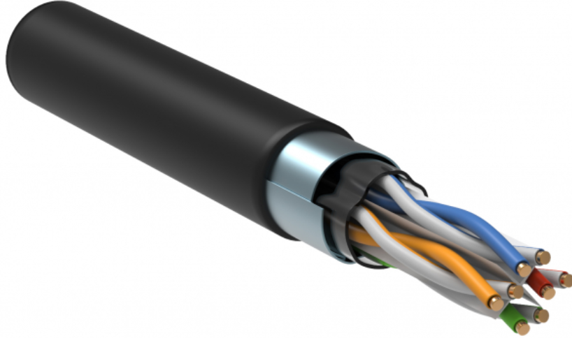 ITK Кабель связи витая пара F/UTP, кат.6 4х2х23AWG solid, LDPE, 305м, черный