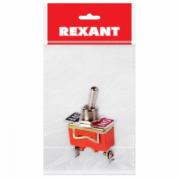 Тумблер 250V 15А (2c) ON-OFF однополюсный  (KN-101)  REXANT Индивидуальная упаковка 1 шт 36-4110-1