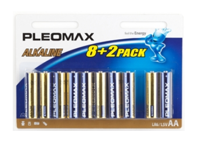Элемент питания Pleomax LR6 BP8+2 (кратно 10)