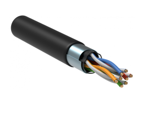 F/UTP кат. 5E 4x2х24AWG solid LSZH 305м чер. ITK