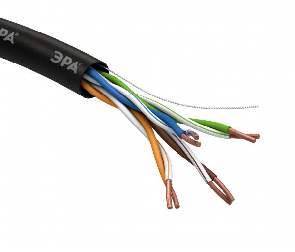 U/UTP 4x2x24 AWG Cat5e CU PE OUTDOOR 305м кабель витая пара ЭРА