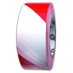 Лента оградительная 50ммх200м бело-красная