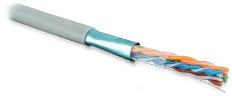 F/UTP4-C5E-S24-IN-LSZH-GY-305 (305 м) Кабель витая пара F/UTP, категория 5e, 4 пары (24 AWG), одножильный (solid), экран - фольга, LSZH, нг(С)-HF, –20°C – +75°C, серый - гарантия: 15 лет компонентная, 25 лет системная Hyperline
