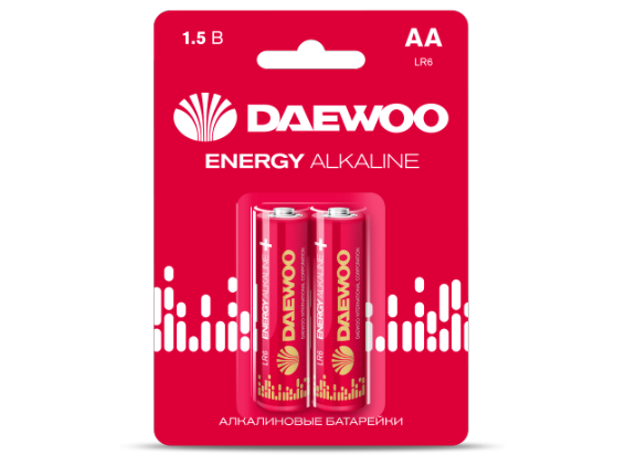 Элемент питания Daewoo LR6 ENERGY Alkaline 2021 BL-2