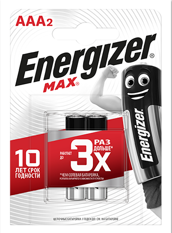 Элемент питания ENERGIZER E92 /LR03 MAX BP2 E300157200