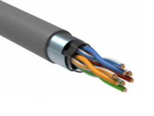 F/UTP кабель витая пара категория 5E 4 пары PVC 1м серый GENERICA