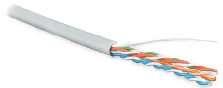 UUTP4-C5E-S24-IN-LSZH-GY-305 (305 м) Hyperline кабель витая пара, неэкранированная U/UTP, категория 5e, 4 пары (24 AWG), одножильный(solid), LSZH, нг(С)-HF, -20°C – +75°C, серый - гарантия:15 лет компонентная, 25 лет системная