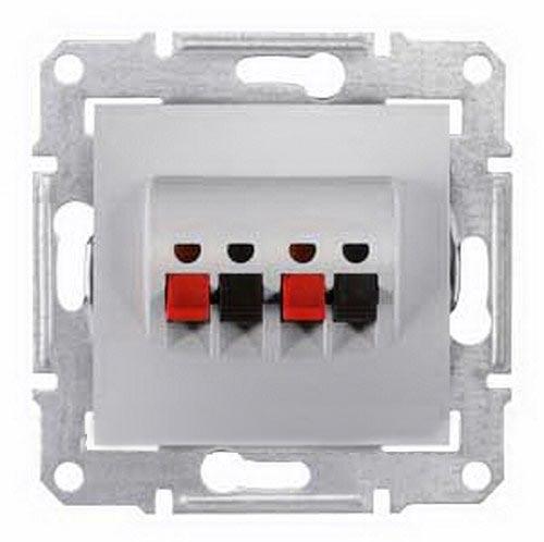 Schneider Electric Sedna Алюминий Розетка механизм аудио 2-местная IP20 скрытая установка SDN5400160