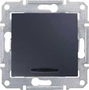 Schneider Electric Sedna Графит Переключатель механизм 1-клавишный с синей подсветкой 16А IP20 скрытая установка SDN1500270