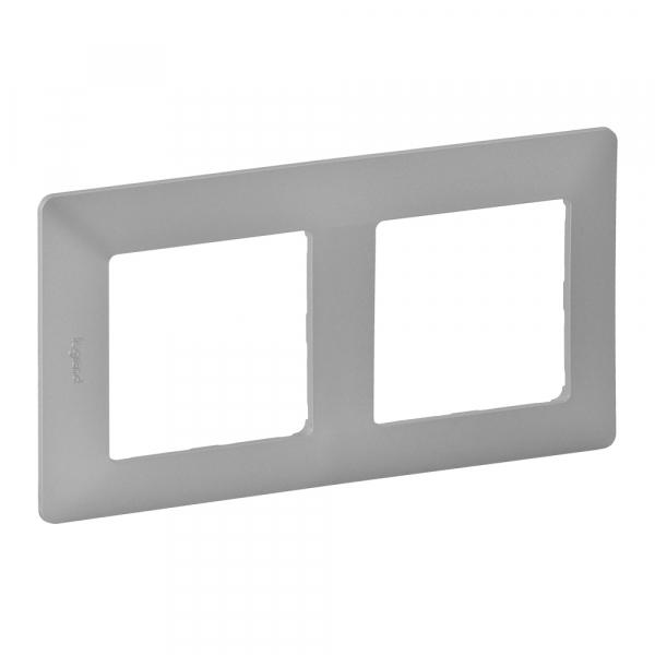 Legrand  Valena  LIFE  Алюминий Рамка 2-местная универсальная скрытая установка IP20 / 754132