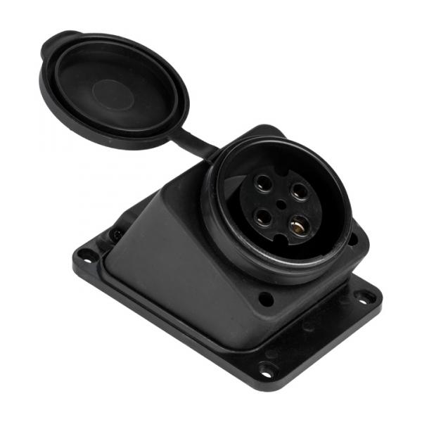 Розетка настенная с защитной крышкой каучук наклонная EKF 380В 3P+PE 32A IP44 RPS-023-32-380-44