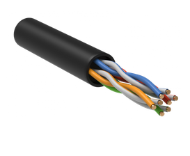 U/UTP категория 5E 4х2х24AWG solid LDPE черный ITK Кабель витая пара
