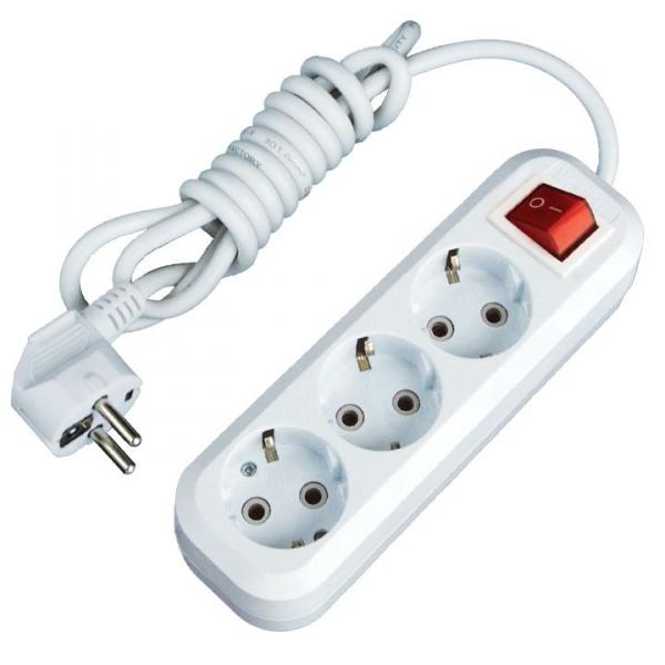 Удлинитель бытовой EKF 3*5м. 16А/3,5кВт з/к выкл. (ПВС3х1) Эксперт