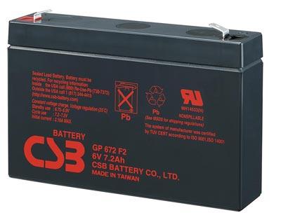 Аккумулятор CSB GP 672 /  6V 7,2 Ah