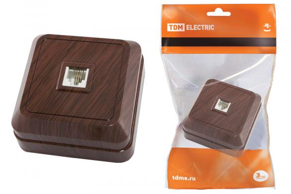 TDM  Ладога Бук Розетка телефонная (RJ-11) открытая установка IP20, SQ1801-0041
