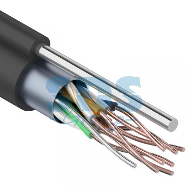 FTP 4PR 24AWG, CAT5e, наружный (OUTDOOR) + ТРОС*1 (бухта 305м)  кабель PROCONNECT 01-0155