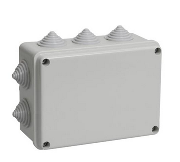 Коробка КМ41242 распаячная для открытой установки 150х110х70 мм IP55 (RAL7035, 10 гермовводов)