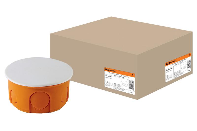 Коробка распаячная СП  D80х40мм, крышка, IP20, инд. штрихкод, TDM SQ1402-1907