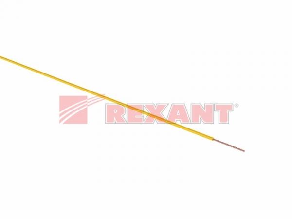 Провод ПГВА 1х0.75 мм² (бухта 100 м) желтый REXANT 01-6502