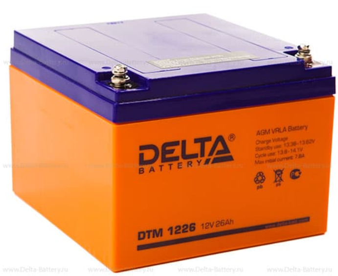 Аккумулятор DELTA DTM1226 12V, 26Ah