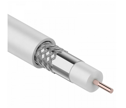Кабель RG-6U (75 Ом), CCS/Al/Al 48 % (бухта 100 м) белый PROconnect 01-2205